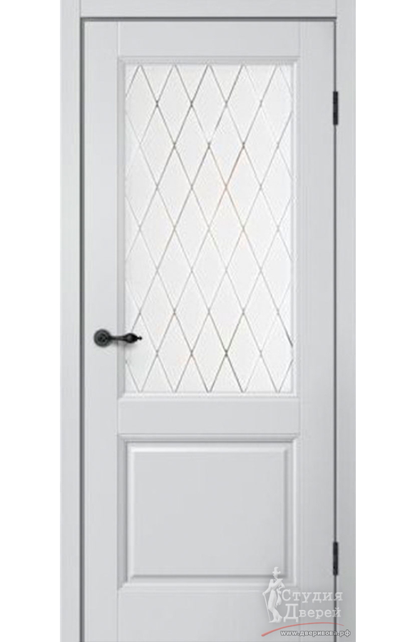 Полотно дверное MONE 93 ПО ПВХ эмалит серебристый, стекло белое художественное